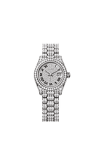 Rolex White Gold Datejust - 28mm - Diamond-paved - President