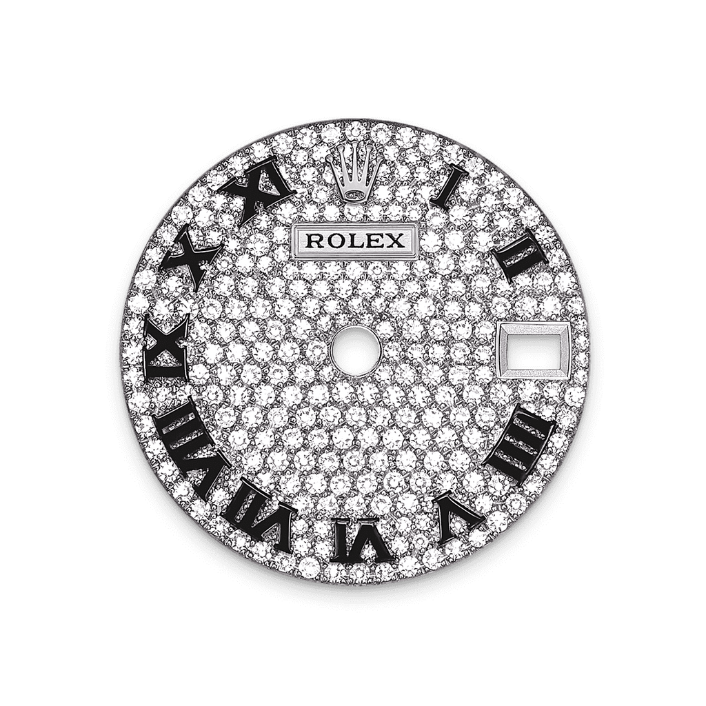 Rolex White Gold Datejust - 28mm - Diamond-paved - President