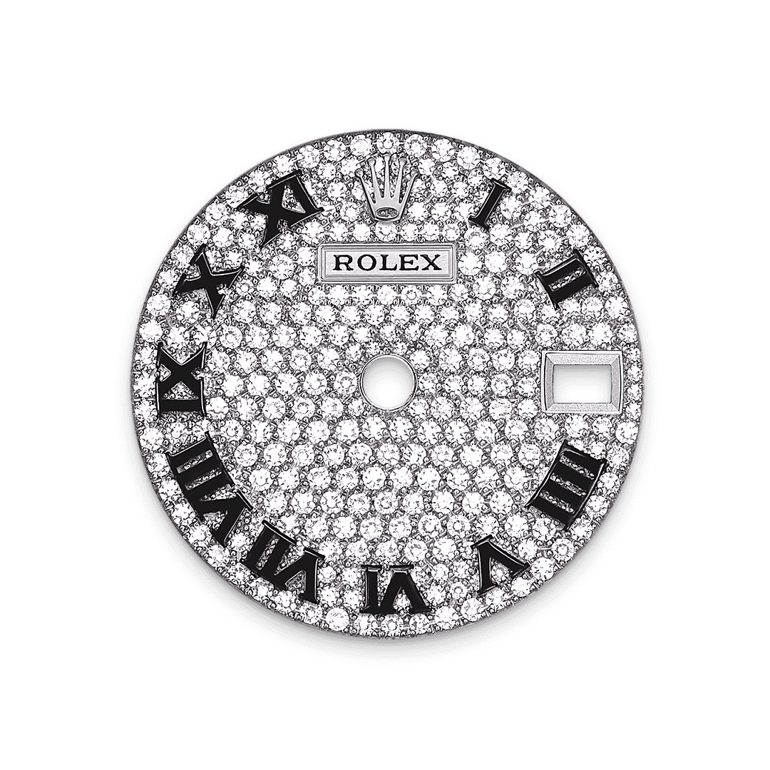 Rolex White Gold Datejust - 28mm - Diamond-paved - President