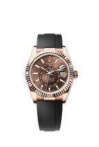 Rolex Rose Gold Sky-Dweller - 42mm - Chocolate - Oysterflex