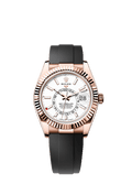 Rolex Rose Gold Sky-Dweller - 42mm - Intense white - Oysterflex