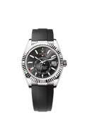 Rolex White Gold Sky-Dweller - 42mm - Bright black