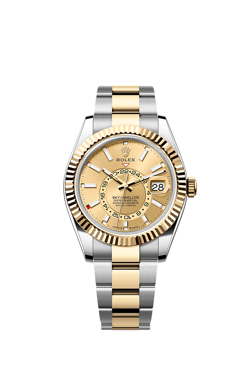 Rolex Two-Tone (YG/SS) Sky-Dweller - 42mm - Champagne-colour - Oyster