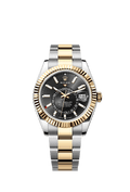 Rolex Two-Tone (YG/SS) Sky-Dweller - 42mm - Bright black - Oyster