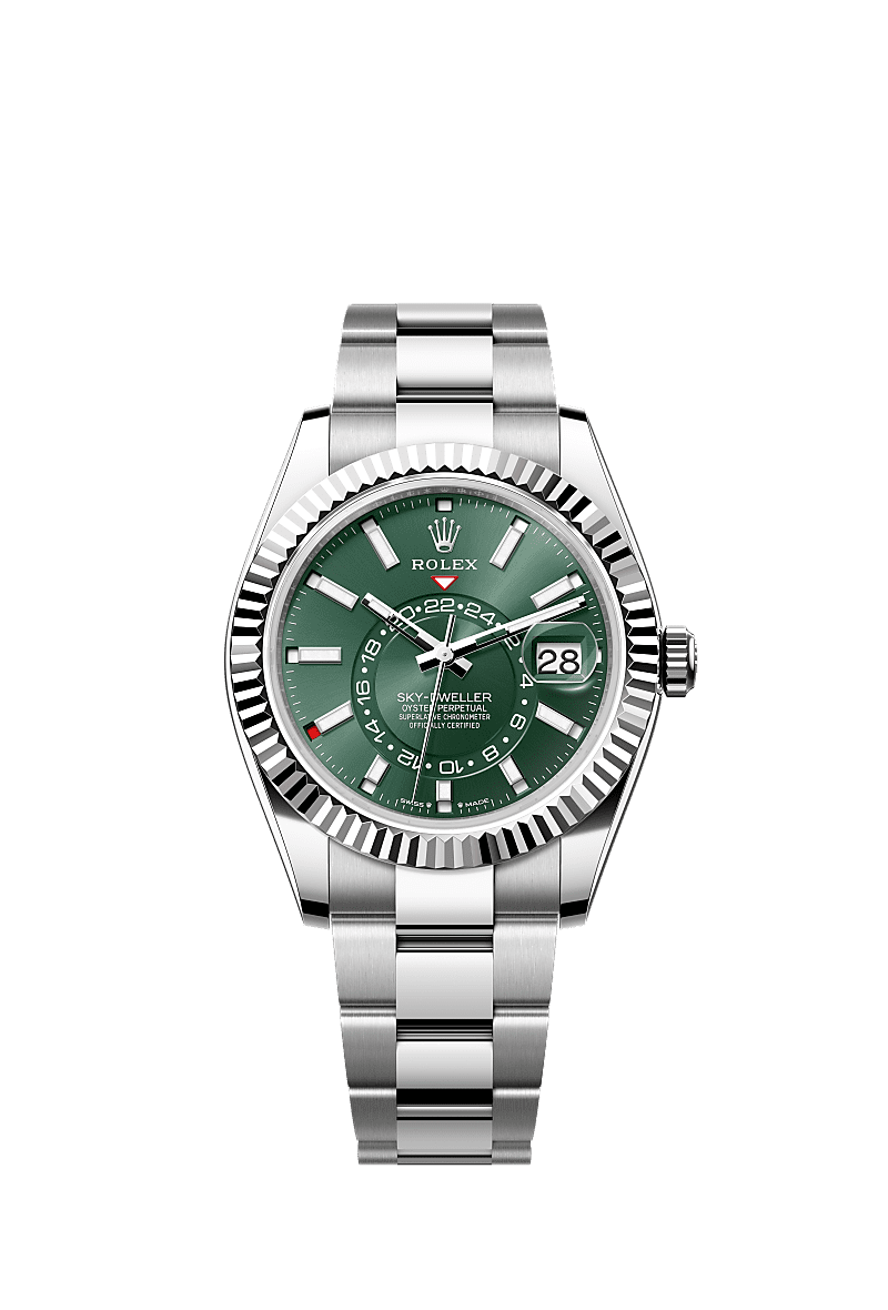Rolex Stainless Steel Sky-Dweller - 42mm - Mint green - Oyster