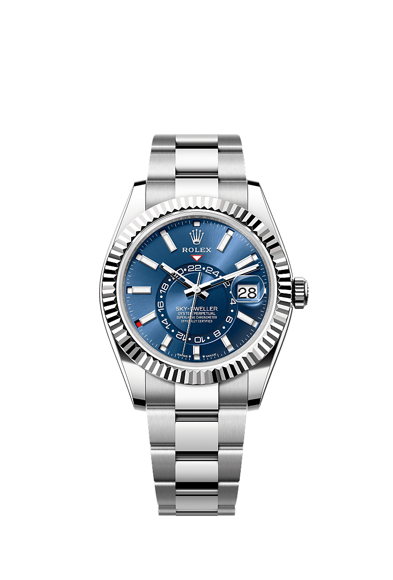 Rolex Stainless Steel Sky-Dweller - 42mm - Bright blue - Oyster