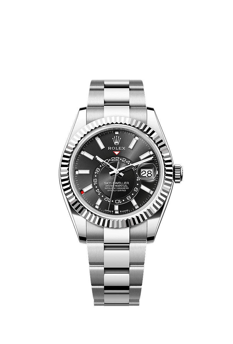 Rolex Stainless Steel Sky-Dweller - 42mm - Bright black - Oyster
