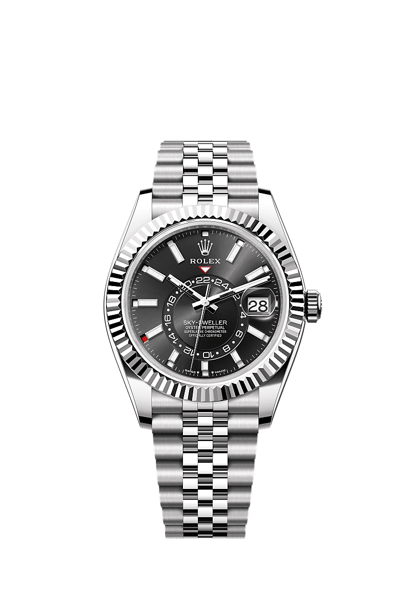 Rolex Stainless Steel Sky-Dweller - 42mm - Bright black - Jubilee