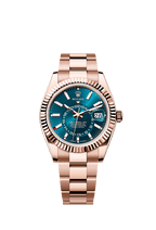Rolex Rose Gold Sky-Dweller - 42mm - Blue-green - Oyster