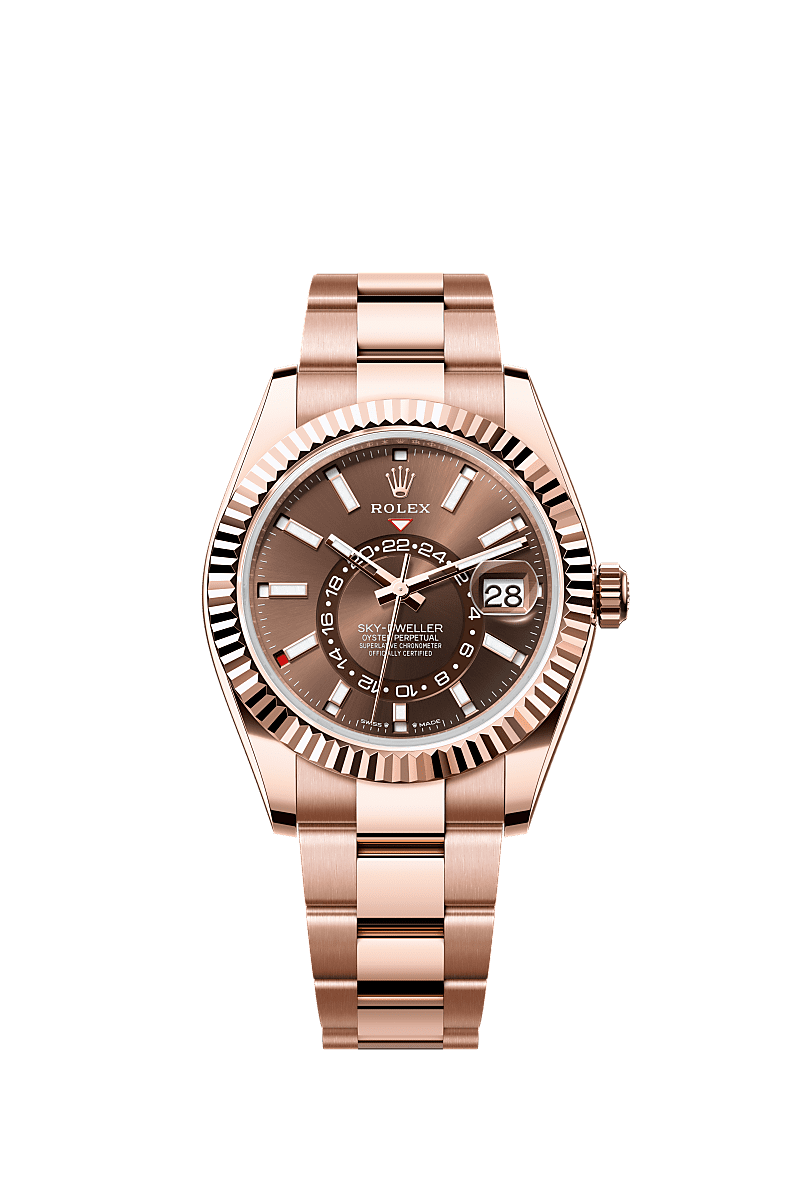 Rolex Rose Gold Sky-Dweller - 42mm - Chocolate - Oyster