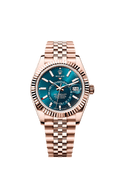 Rolex Rose Gold Sky-Dweller - 42mm - Blue-green - Jubilee