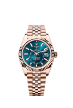 Rolex Rose Gold Sky-Dweller - 42mm - Blue-green - Jubilee
