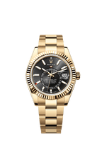 Rolex Yellow Gold Sky-Dweller - 42mm - Bright black - Oyster