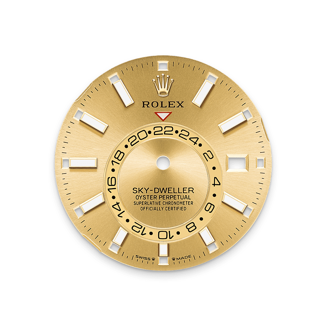 Rolex Yellow Gold Sky-Dweller - 42mm - Champagne-colour - Jubilee