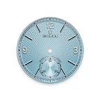 Rolex Platinum 1908 - 39mm - Ice blue, rice-grain motif - Leather strap