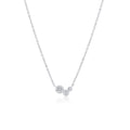 Rhodium Plated 925 Sterling Silver 10.4mm x 6mm Round Cluster Moissanite Adjustable Pendant Necklace - MDGP00003