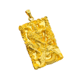 Solid gold Medium God of War Guan Gong Pendant, striding figure with the guandao across the plate