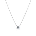 Rhodium Plated 925 Sterling Silver Moissanite Stone Halo Necklace - MGMN00011