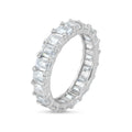 Rhodium Plated 925 Sterling Silver Square Moissanite Stone Eternity Band Ring - MGMR00007