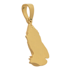 Praying hands gold pendant, reverse view