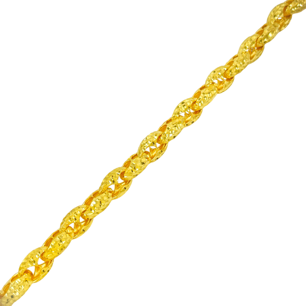 10MM Diamond-Cut Puffed Mariner Link Bracelet — detail 2