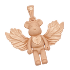Bear Figure with Angel Wings pendant in rose gold