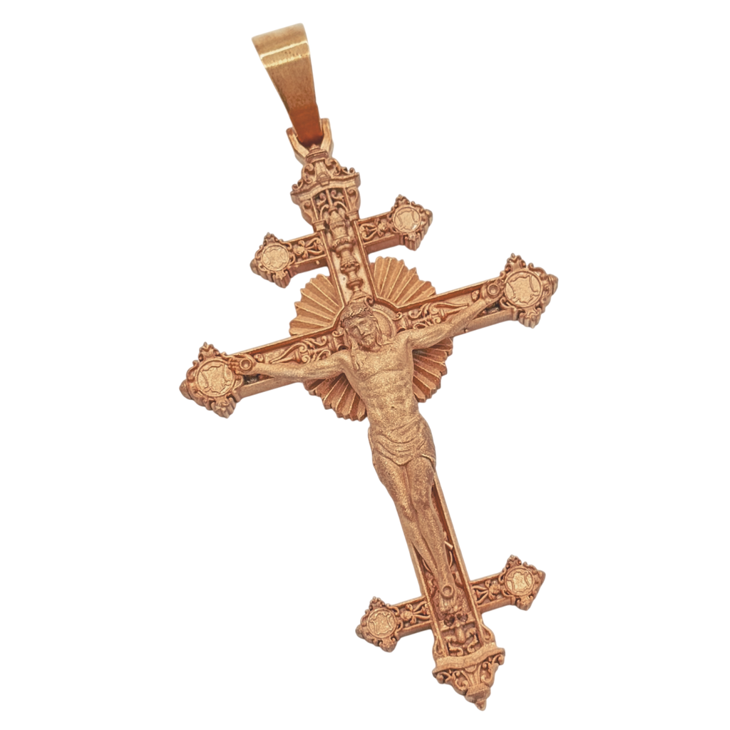 Museum-Level Crucifix pendant in rose gold