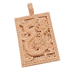 Diamond-Cut Dragon Portrait pendant in rose gold