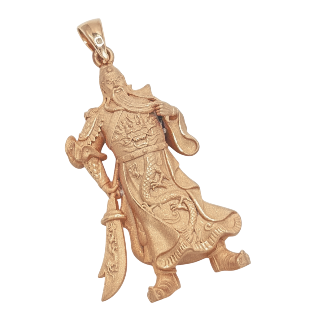 Standing God of War pendant in rose gold