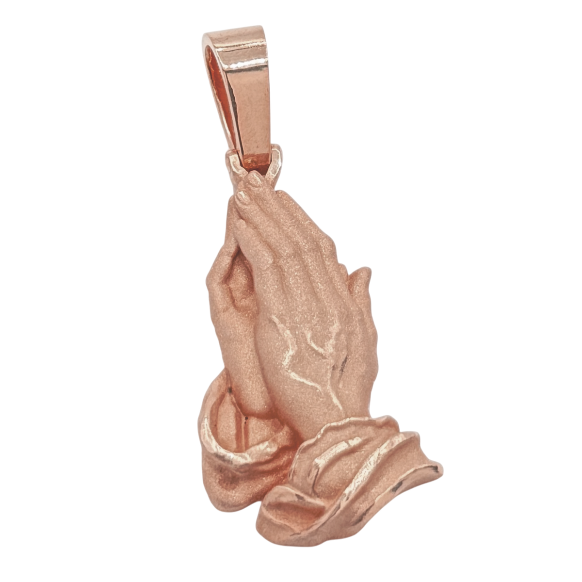 Praying hands pendant in rose gold