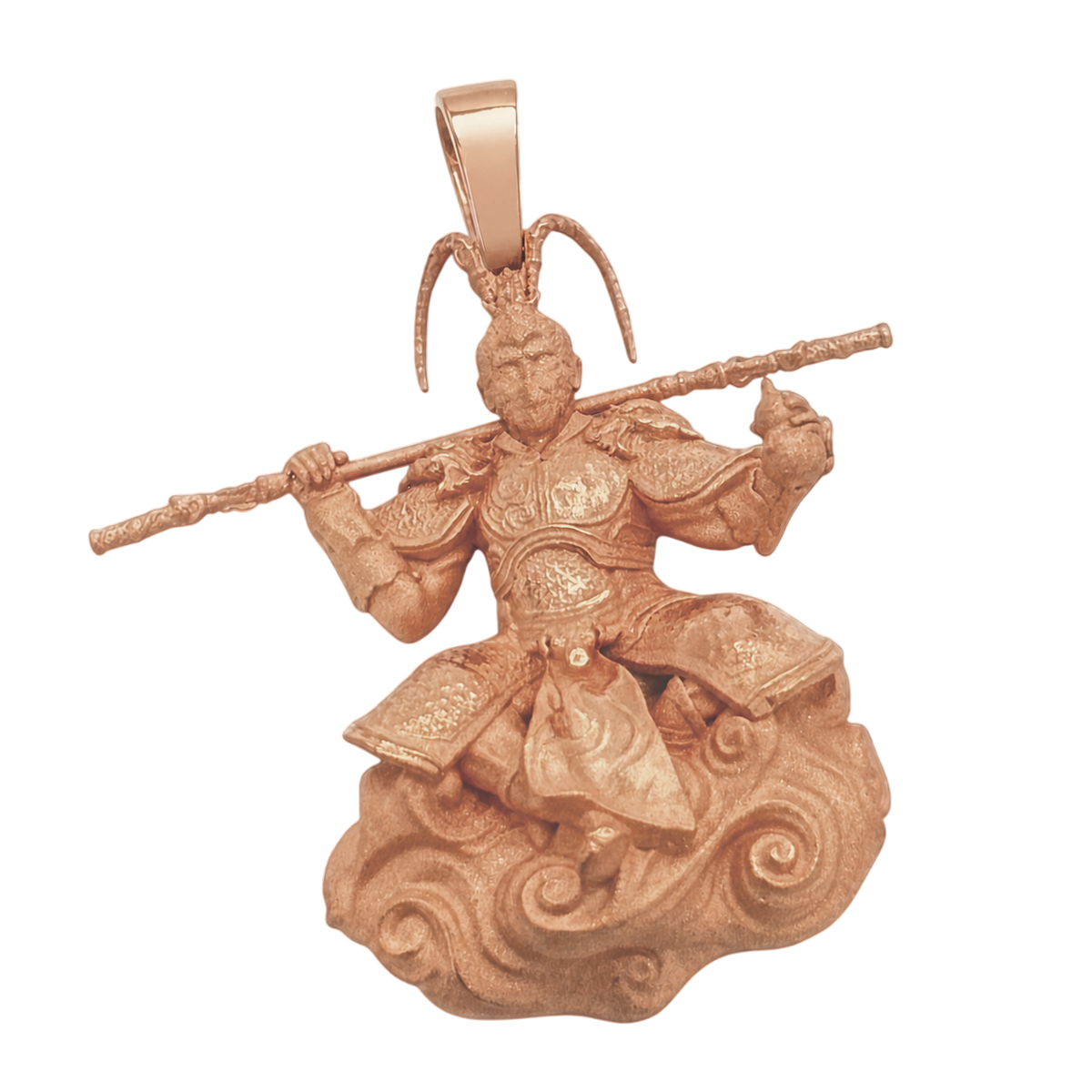 Sun Wukong Monkey King gold pendant in rose gold