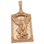 Saint Michael Archangel Portrait V2 pendant in rose gold