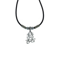 925 Sterling Silver Chinese Character Double Happiness Rubber Necklace- SPN00002