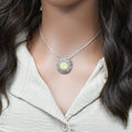 Sterling Silver Matte Finish 2 Toned Spiral Disc Pendant - SPP00039