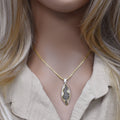 Two-Tone 925 Sterling Silver Almond Shaped Pendant - SPP00040