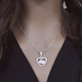 Sterling Silver 2 Tone Pink Mother of Pearl Triple Heart Pendant - SPP00044