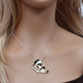Sterling Silver Tri Tone Onyx & Mother of Pearl Butterfly Pendant - SPP00045