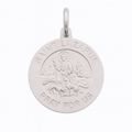 925 Sterling Silver High Polished Sandblasted Saint Lazarus 18.5mm Pendant - SPP00069