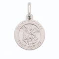 925 Sterling Silver High Polished Sandblasted Saint Michael 12.4mm Pendant - SPP00070