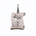 925 Sterling Silver High Polished Crucifix Scroll 14.3mm x 17.8mm Pendant - SPP00073