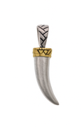 925 Sterling Silver Gold Plated Matte Finish Italian Horn Pendant - SPP00078