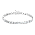 Rhodium Plated 925 Sterling Silver Square CZ 4mm Tennis Bracelet - STB00623