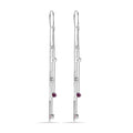 Rhodium Plated 925 Sterling Silver Three Strand Round Multi Color CZ Threader Earring - STE00081