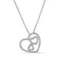 Silver 925 Rhodium Plated Three Hearts Clear CZ Adjustable Necklace - STP00038