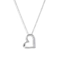 Rhodium Plated 925 Sterling Silver Slanted Heart Pendant Necklace (6/Pk) - STP01457-PX
