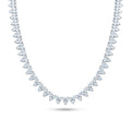 Rhodium Plated 925 Sterling Silver Multi Shape Clear CZ Tennis Necklace - STP01851