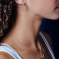 Gold Plated 925 Sterling Silver Diamond Shape Dangling CZ Sets - STS00139
