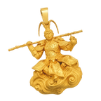 Solid gold Sun Wukong Monkey King Pendant, front view