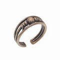 925 Sterling Silver Adjustable Beaded & Twist Toe Ring - TR302