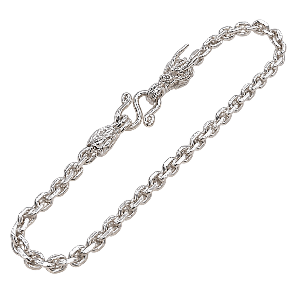 2.6MM Solid Anchor Link Dragon & Tail Bracelet — detail 2